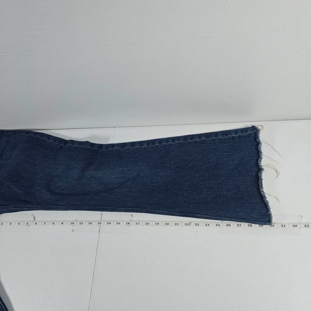 Abercrombie & Fitch The Vintage Flare High Rise Jeans Dark Wash Raw‎ Hem 26 2S